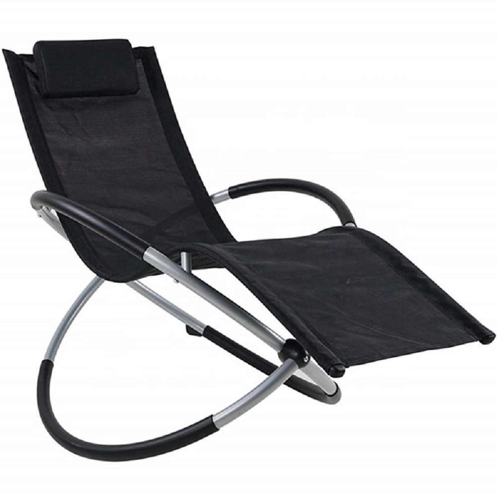 Customized comfortable outdoor indoor zero gravity aluminum steel lazy rocking folding lounge leisure chair