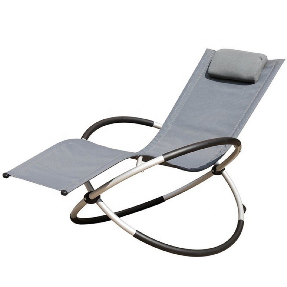 Customized comfortable outdoor indoor zero gravity aluminum steel lazy rocking folding lounge leisure chair