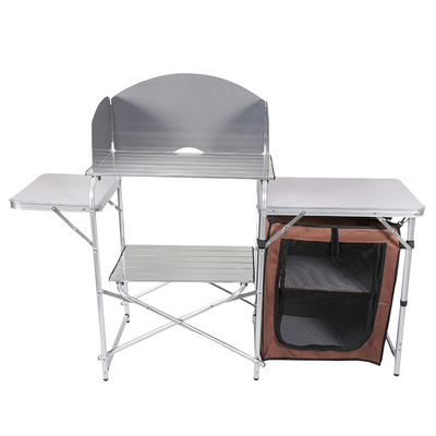 Outdoor Equipment Aluminum Portable Camp Kitchen Cooking Set Folding Camping Kitchen