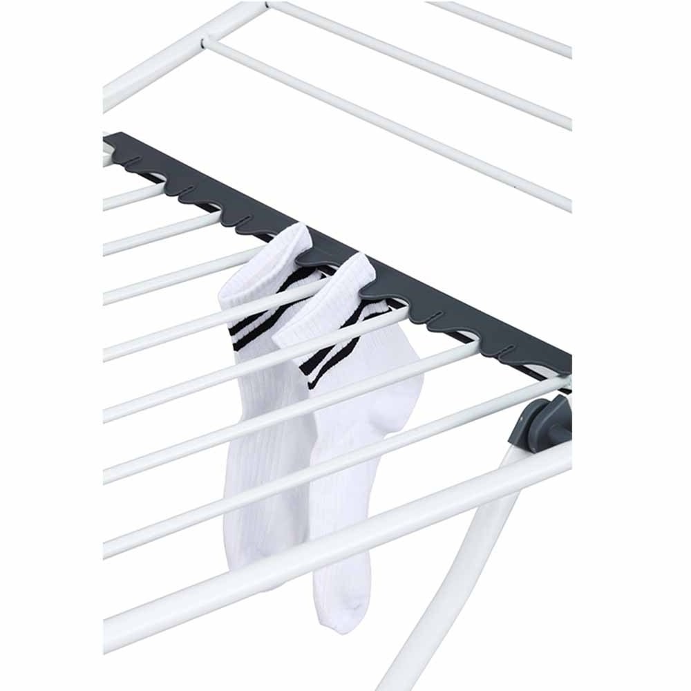 18m Drying Space Steel Tube Clothes Drying Rack Foldable With Sock Clip Outdoor Camping