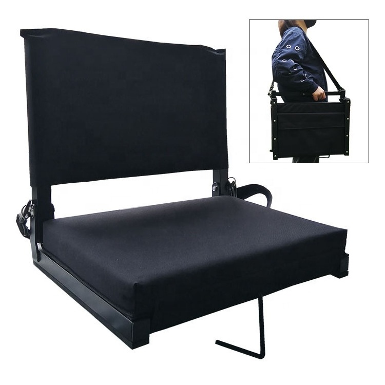 Portable Padded Floor Football Bleacher Seating Chair Folding Stadium Chairs Seat with Bleacher Hook