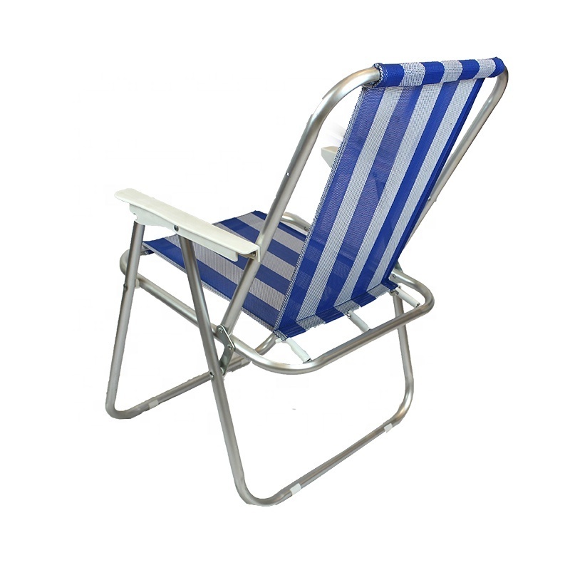 sillas plegables de playa Cheap Wholesale Outdoor Tall Metal Portable Folding Lightweight Camping Sea Beach Chair for sale