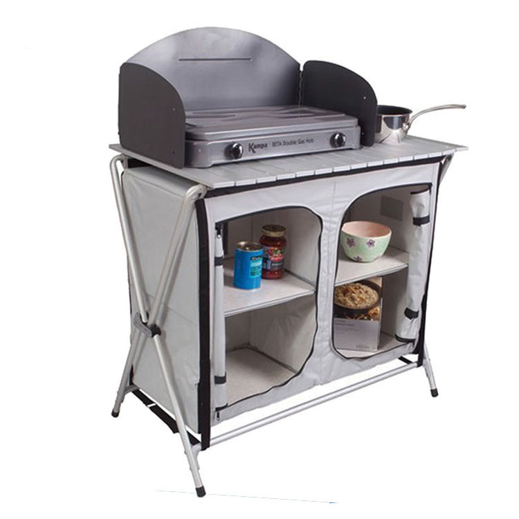 Cloudyoutdoor camping kitchen picnic cabinet table portable folding cooking with large storage space