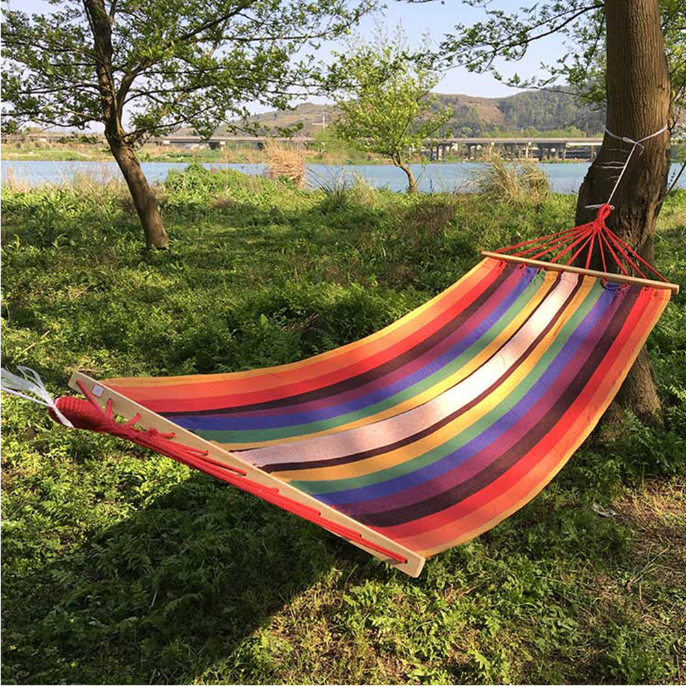 Outdoor Portable Double Seat Person Parachute lightweight High-capacity Hammock with Wooden Bar