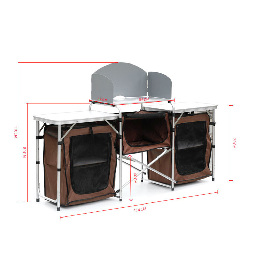 Outdoor Equipment Aluminum Portable Camp Kitchen Cooking Set Folding Camping Kitchen