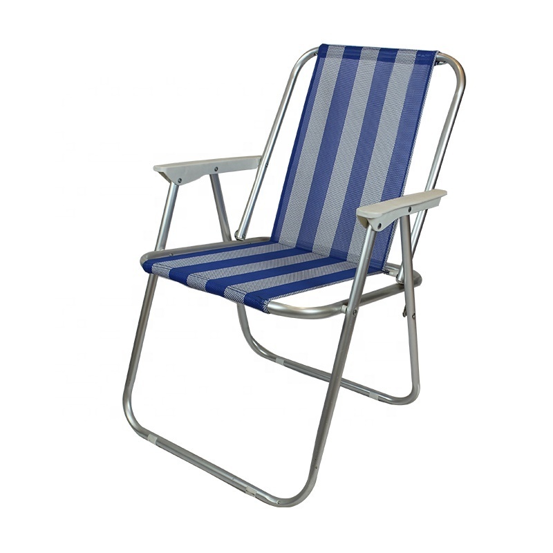 sillas plegables de playa Cheap Wholesale Outdoor Tall Metal Portable Folding Lightweight Camping Sea Beach Chair for sale