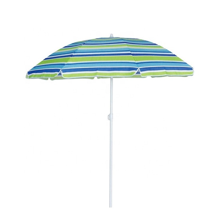 Outdoor Seaside Fashionable 1.8m Beach Umbrella 2m Seaside Vacation Parasol with Iron Tubes