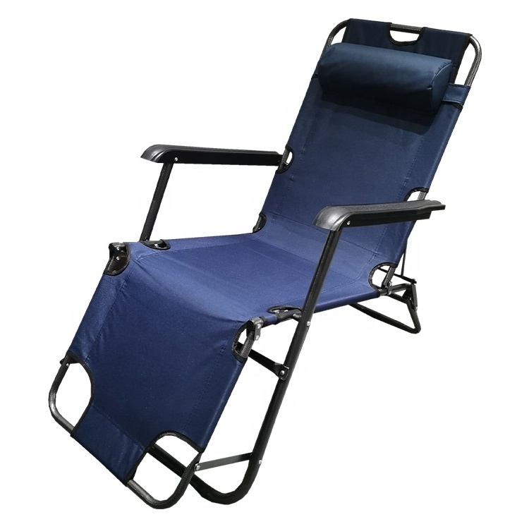 2 Positions Outdoor Metal Pool Chairs Sun Lounger Swimming Folding Chair Sun Lounger Recliner Beach Chairs Bed