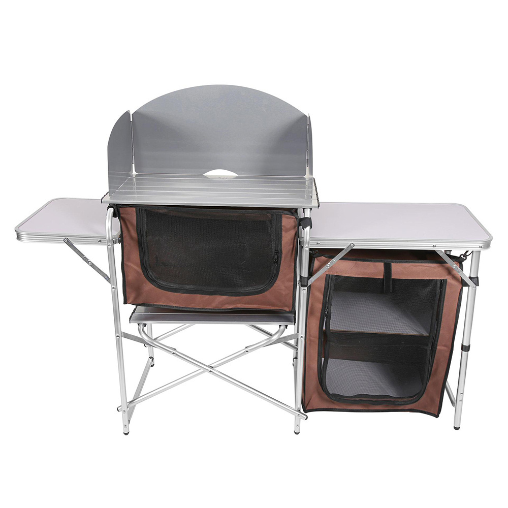 Outdoor Equipment Aluminum Portable Camp Kitchen Cooking Set Folding Camping Kitchen