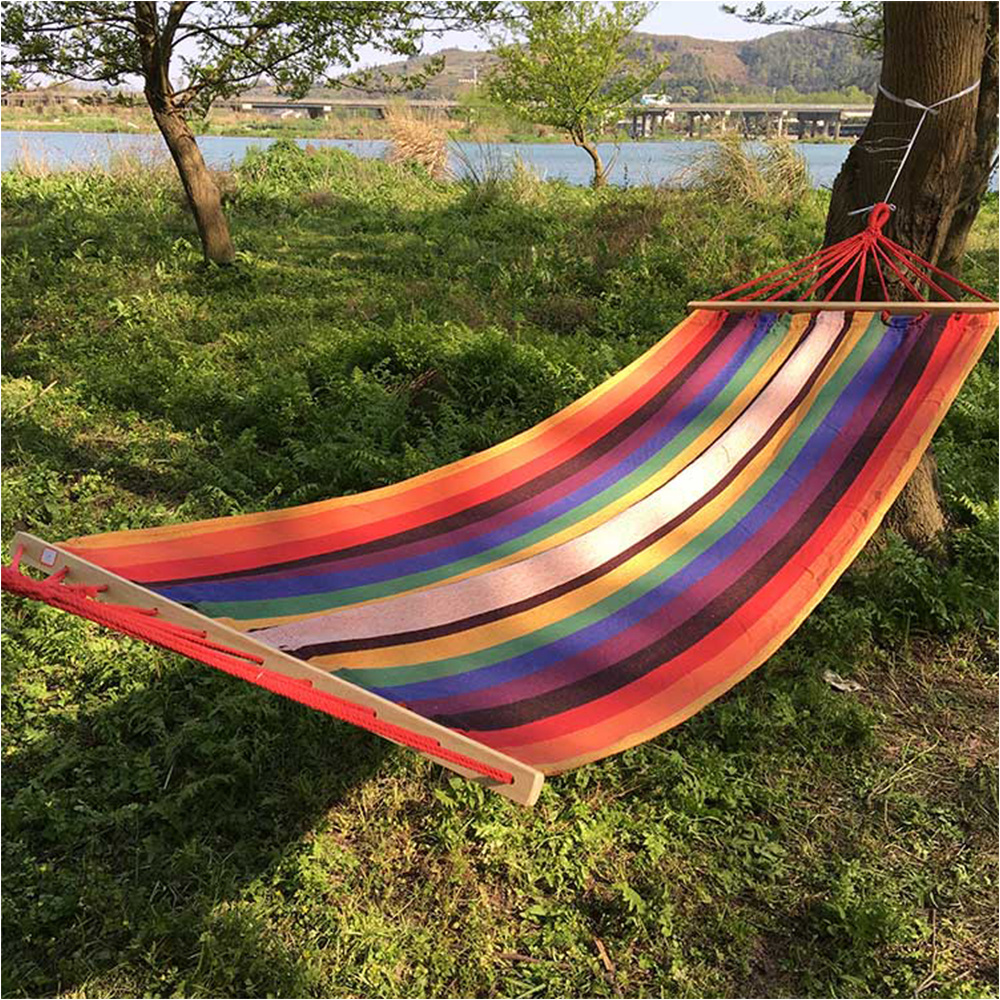 Outdoor Portable Double Seat Person Parachute lightweight High-capacity Hammock with Wooden Bar