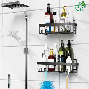 2023 Factory Fashion Shower Shelf Wall Mounted Storage Organizer Rack Metal