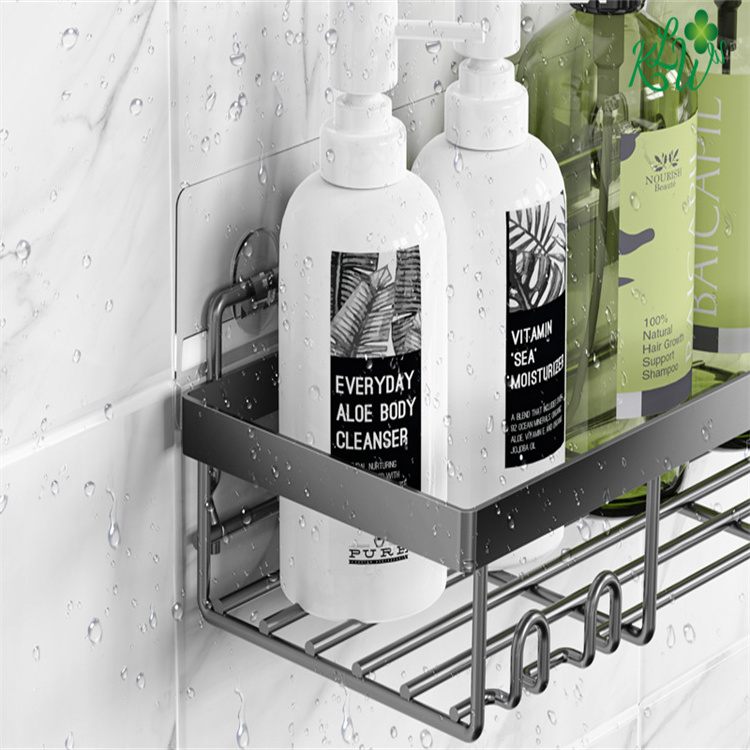 2023 Factory Fashion Shower Shelf Wall Mounted Storage Organizer Rack Metal