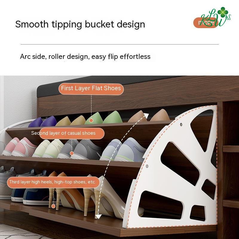 Furniture Quality Durable Wooden Metal Shoe Rack For Living Room