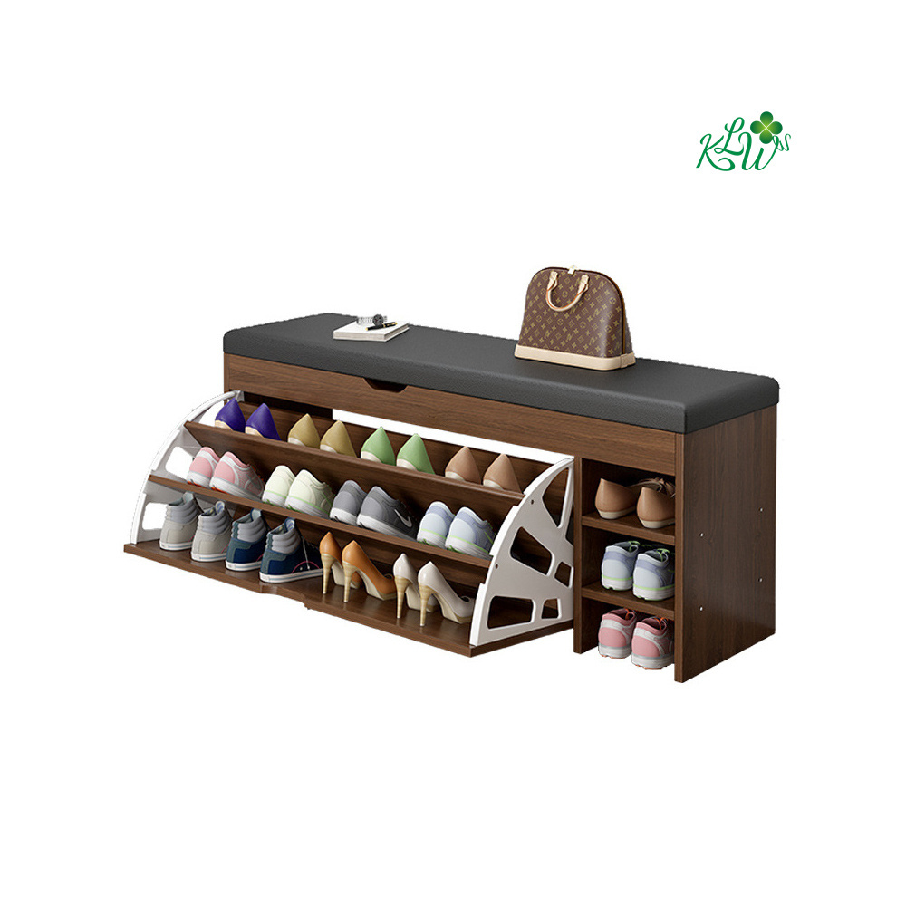 Furniture Quality Durable Wooden Metal Shoe Rack For Living Room