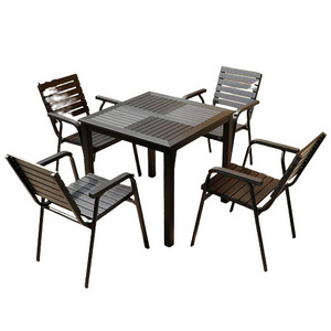 Eco Friendly Event Cafe Restaurant Garden Furniture Teak Set Bistro Dining Outdoor Chairs And Tables With Umbrella Hole