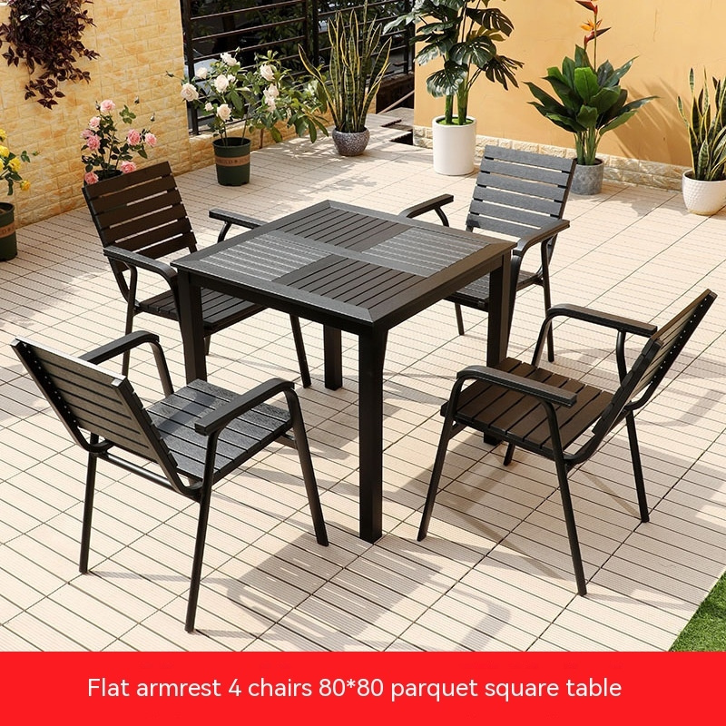 Eco Friendly Event Cafe Restaurant Garden Furniture Teak Set Bistro Dining Outdoor Chairs And Tables With Umbrella Hole