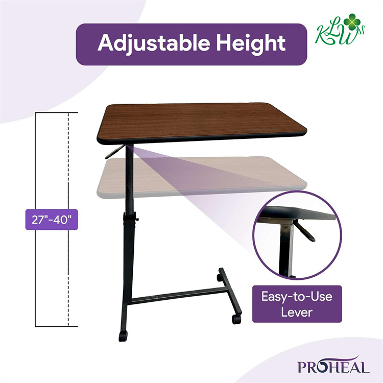 Favourite Flash Sale Adjustable Height Hospital Bedside Trolley Table With Wheels