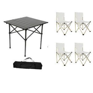 Coffee Outdoor Foldable Beach Adjustable Camping Outdoor Wicker Furniture 4 Chairs And 1 Table