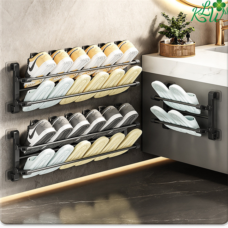 Easy To Clean Stackable Spacious Wall Mounted Shoe Rack