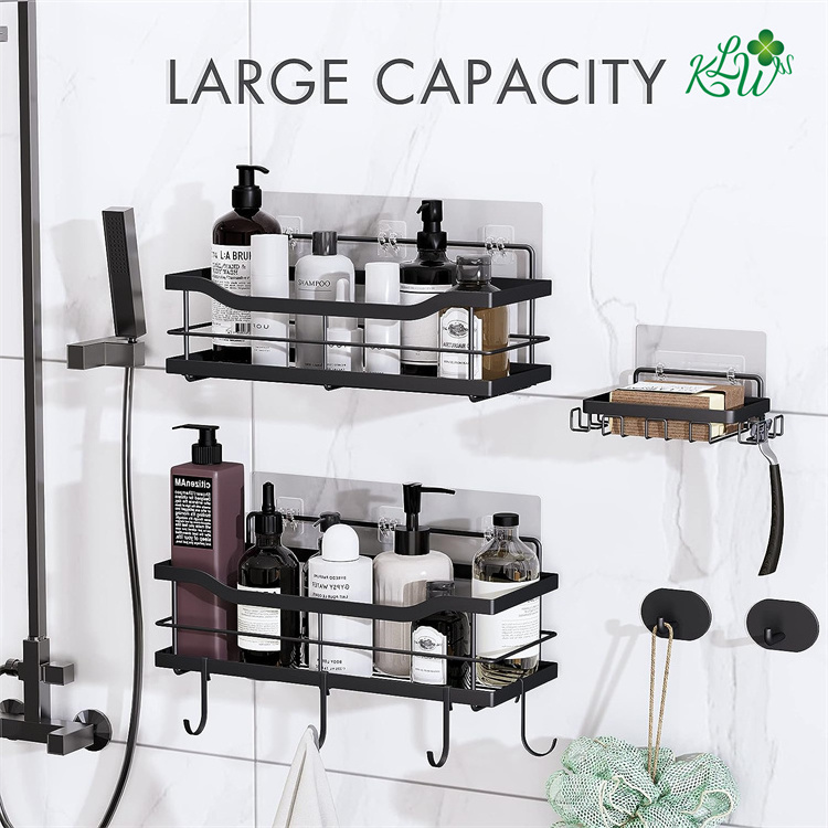 Sturdy And Durable Design Metal Shower Caddy Storage Rack Wall Bathroom Shelves