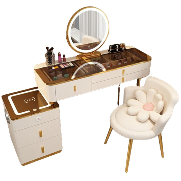 European Clear Luxury Multifunction Wholesale Smart Modern Simple Wood Dressing Table Designs For Bedroom 105