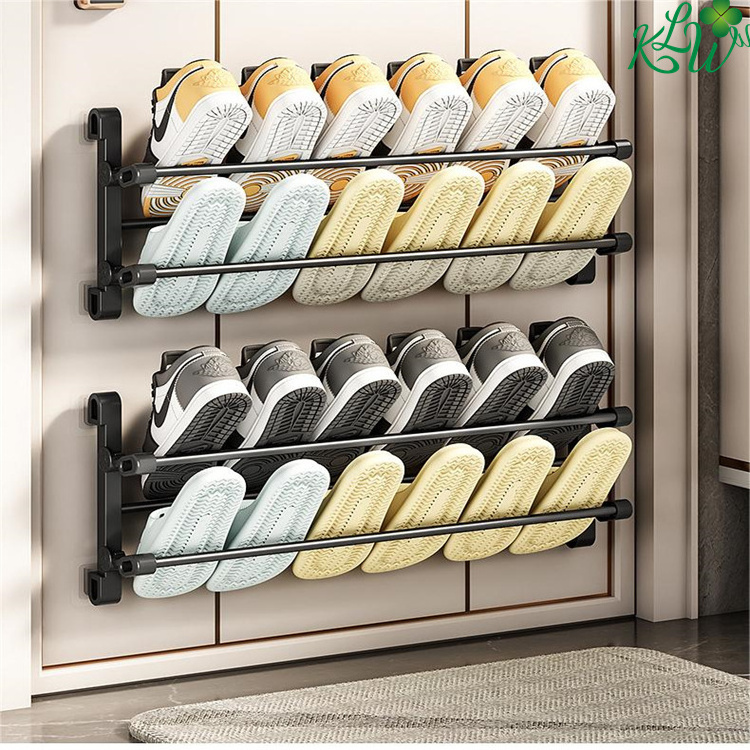 Easy To Clean Stackable Spacious Wall Mounted Shoe Rack