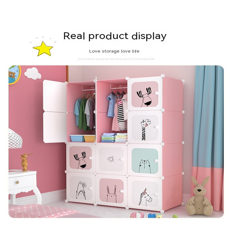 Diy Assembled Furniture Plastic Almirah Luxury Kids Plastic Wardrobe Closet Wardrobe Closet Storage & Organization