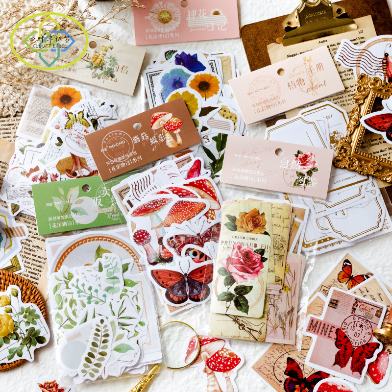 Hot Sale Vintage Scrapbook Stickers Pack DIY Stickers Printed For Journal