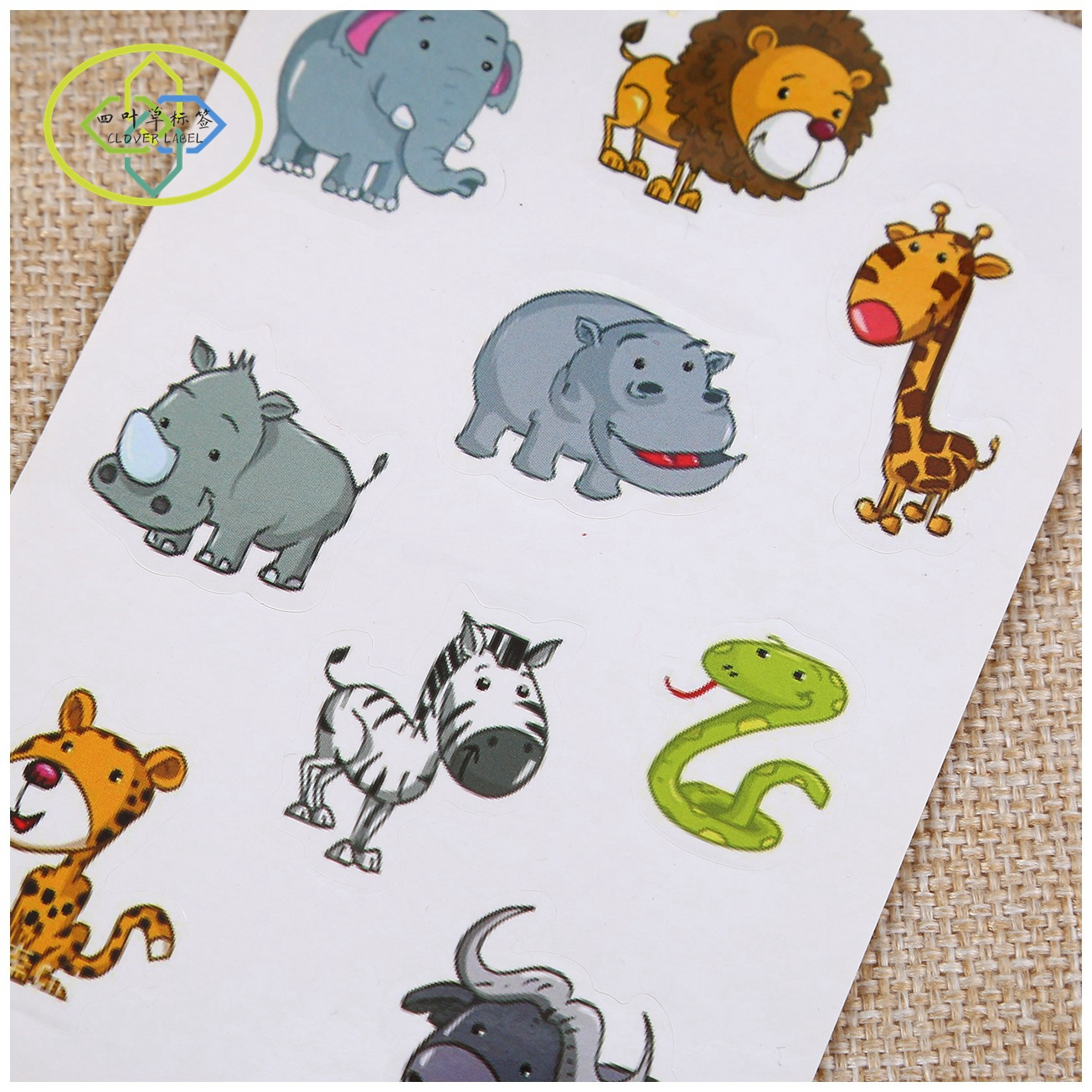 Kiss cut cute Animal stickers vinyl waterproof kids phone Skateboard Laptop Notebook custom decorative sticker