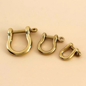 Solid Brass Carabiner D Bow Shackle Fob Key Ring Keychain Hook Screw Joint Connector Buckle 6 Sizes