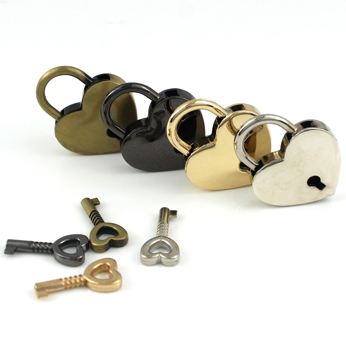 Retro Heart Shape Bag Lock With Key Tiny Suitcase Alloy Lock Bag Parts Accessories Luggage Box  Padlock