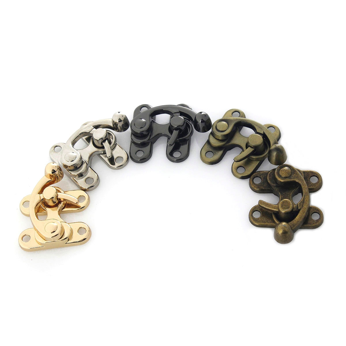 38*44mm Alloy Small Hasps Buckle Latch Furniture wooden box Clasp Jewelry Box Swing Arm Hook Latch Lock