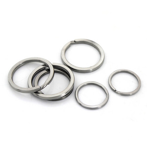 Metal Split Rings Flat-wire Double Loop Keyring 15-28mm Keychain Keys Holder DIY Leather Craft hardware Stainless Steel