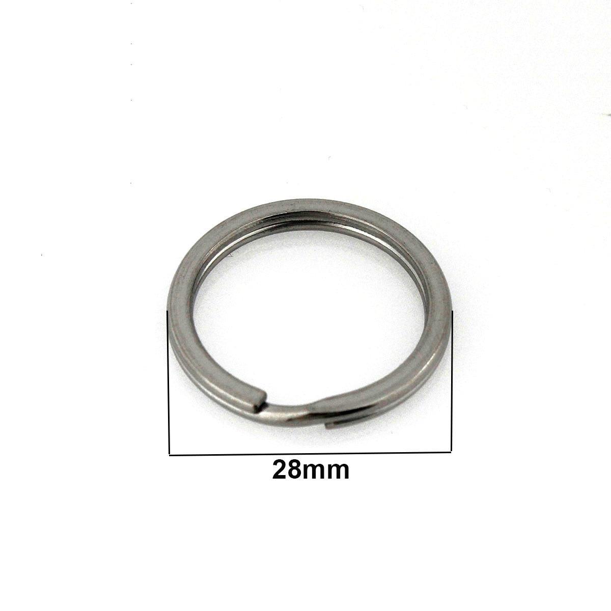 Metal Split Rings Flat-wire Double Loop Keyring 15-28mm Keychain Keys Holder DIY Leather Craft hardware Stainless Steel