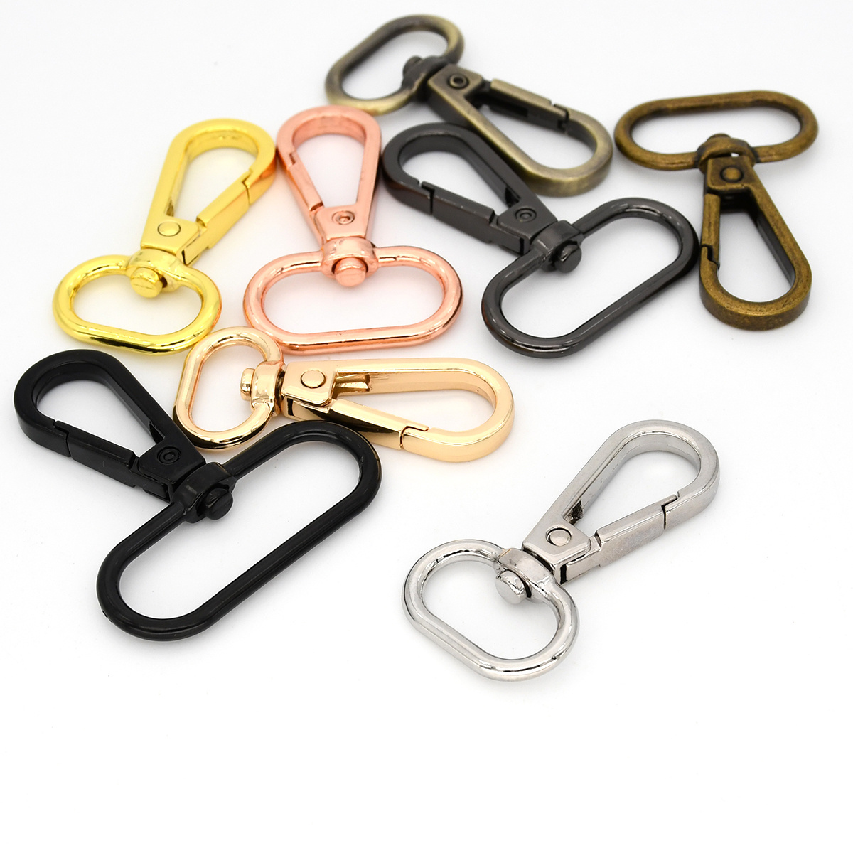 Metal Bag Hook Rotatable D ring Trigger Clip for Leather Craft Bag Strap Belt Webbing Alloy Bag Parts Carabiner Clasp Snap hook