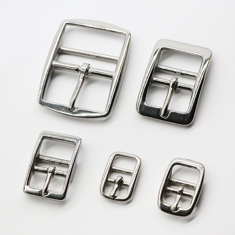 Stainless Steel 2 Bar Belt Buckle Pin Buckle for Leather Craft Strap Horse Bridle Halter Adjustment Buckle