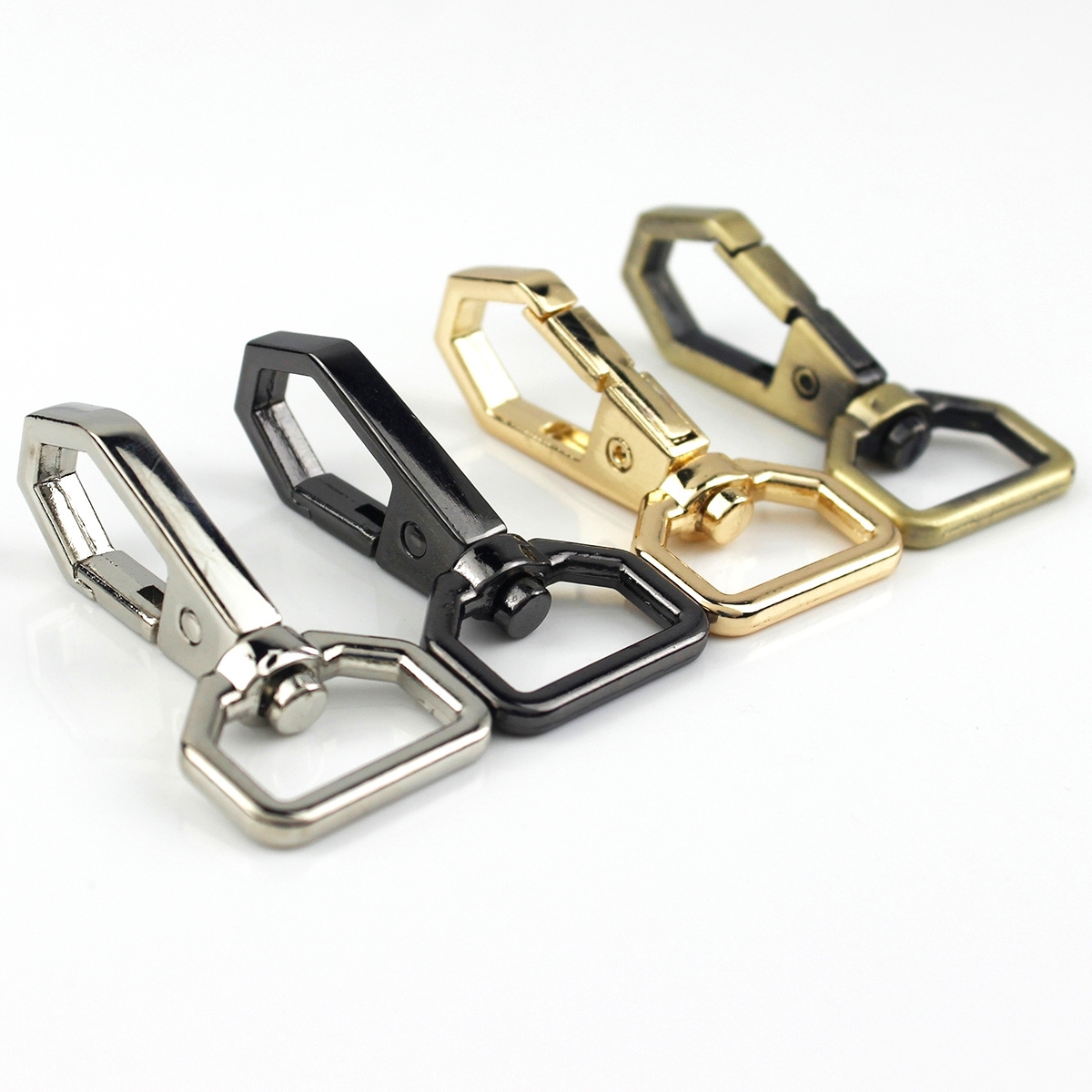 Alloy 19mm Metal Polygonal Swivel Trigger Snap Hook Spring Gate Clasps Leather Belt Pet Leash Bag Strap Webbing Keychain Hooks