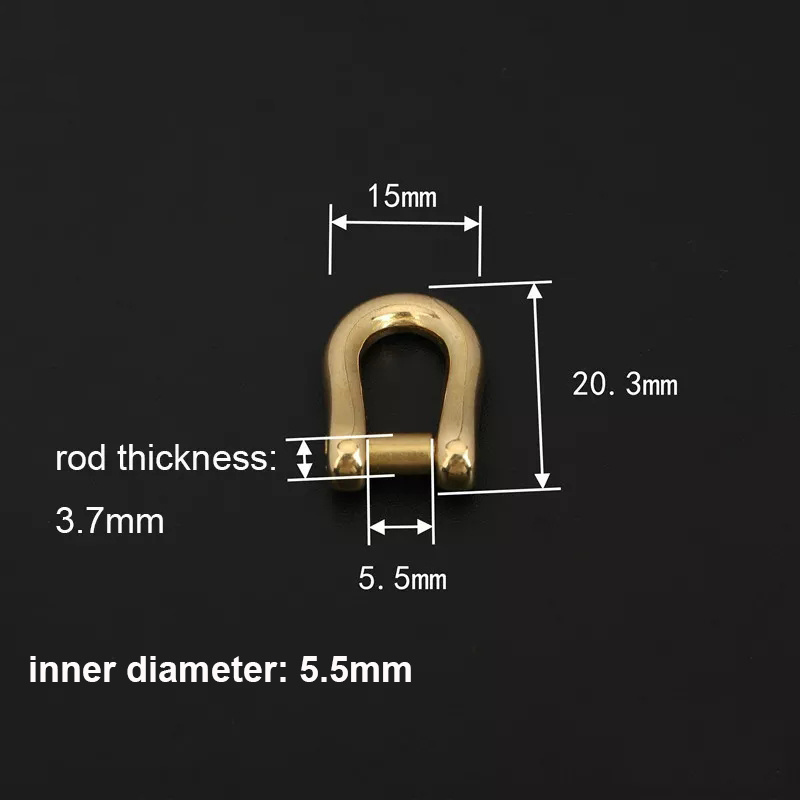 Solid Brass Carabiner D Bow Shackle Slot Screw Removable Fob Key Ring Keychain Joint Connector Buckle DIY Hardware