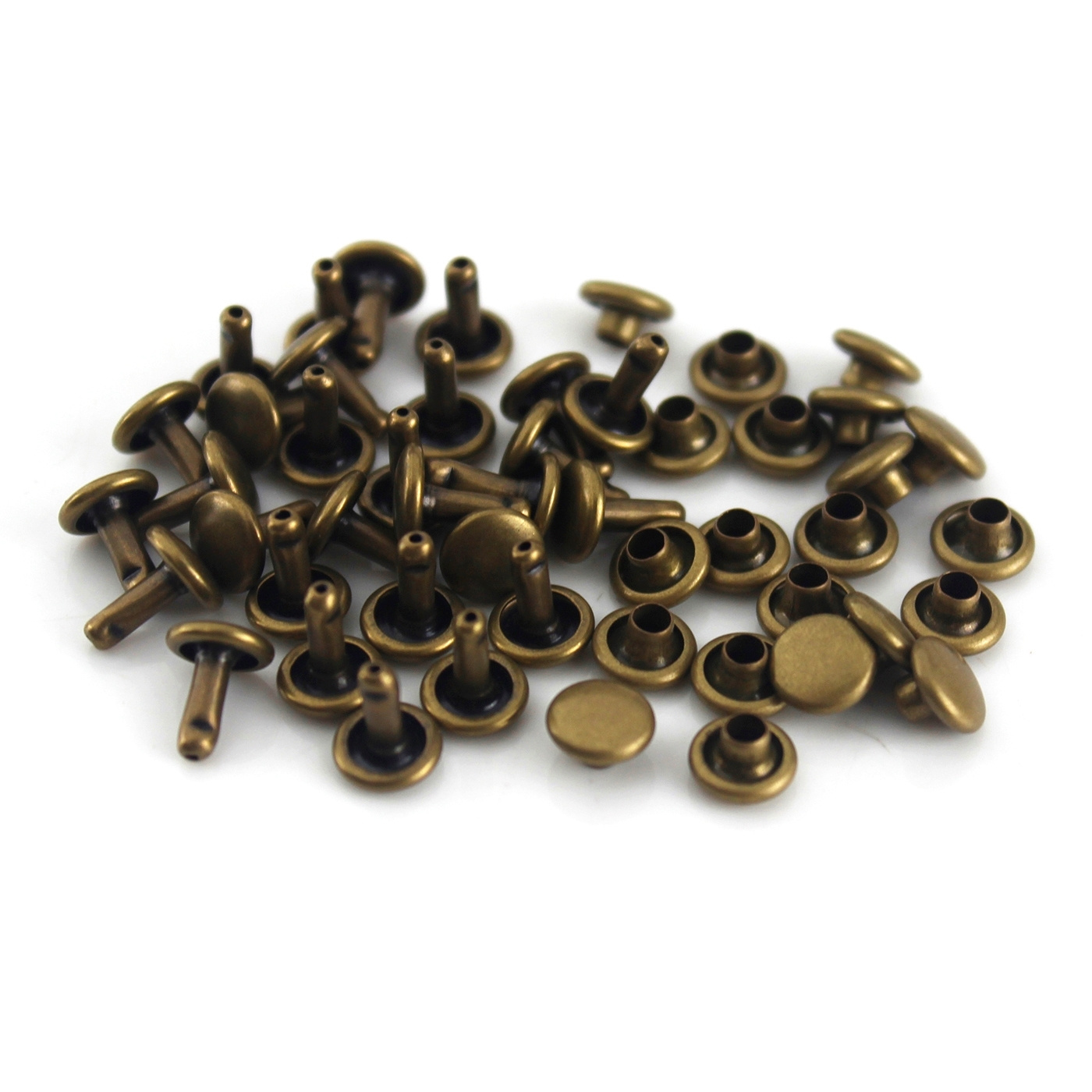 6/8 mm Brass Double Cap Rivets Studs High-quality Round Rivet for Leather Craft Bag Belt Clothing Shoes Decor