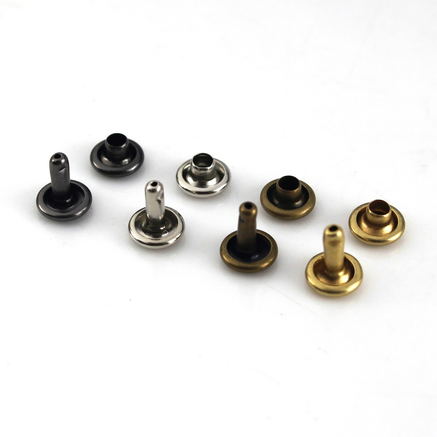 6/8 mm Brass Double Cap Rivets Studs High-quality Round Rivet for Leather Craft Bag Belt Clothing Shoes Decor