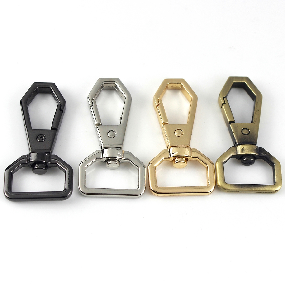 Alloy 19mm Metal Polygonal Swivel Trigger Snap Hook Spring Gate Clasps Leather Belt Pet Leash Bag Strap Webbing Keychain Hooks