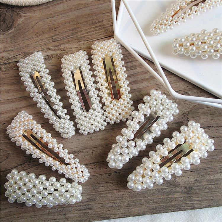 CLARMER 2020 Fashion New Trendy Women Hair Accessories Promotion Cheap Hairclips Custom Girls Gift Handmade Pearl Hair Clip