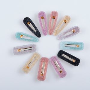 CLARMER Fashionable style colorful glitter acrylic duck bill hair clips in barrette for girls