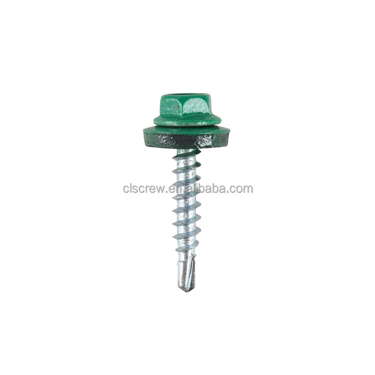 High Quality Color Hex Washer Head Roofing Screw Self  Drilling EPDM washer for Metal Sheet