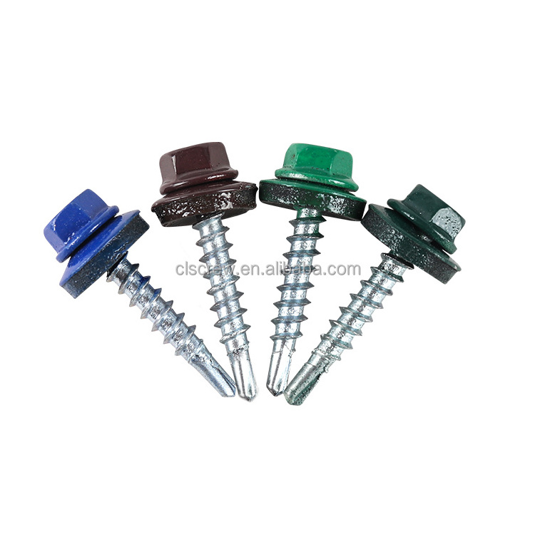 High Quality Color Hex Washer Head Roofing Screw Self  Drilling EPDM washer for Metal Sheet