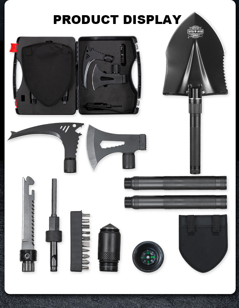 Car Emergency Outdoor Kit- Safety Kits for Cars, Car Tools Kit  Folding Survival Shovel