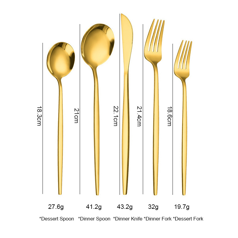 Restaurant Luxury Cutlery 18/10 Stainless Steel Flatware Set for Wedding Portuguese Cuttlery Set Hotel Gold Silverware Wedding