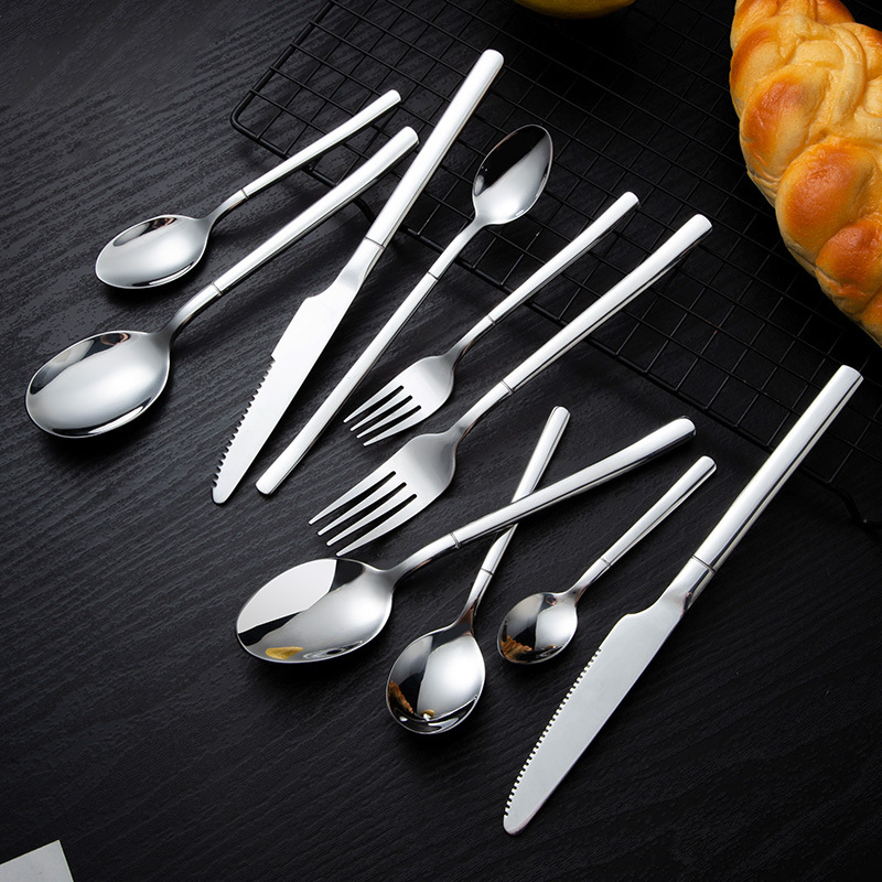 Hotel Supply Utensil Titanium Tableware Flatware Sets Spoon and Fork Set Stainless Steel Cutlery Set Bulk Restaurant Silverware