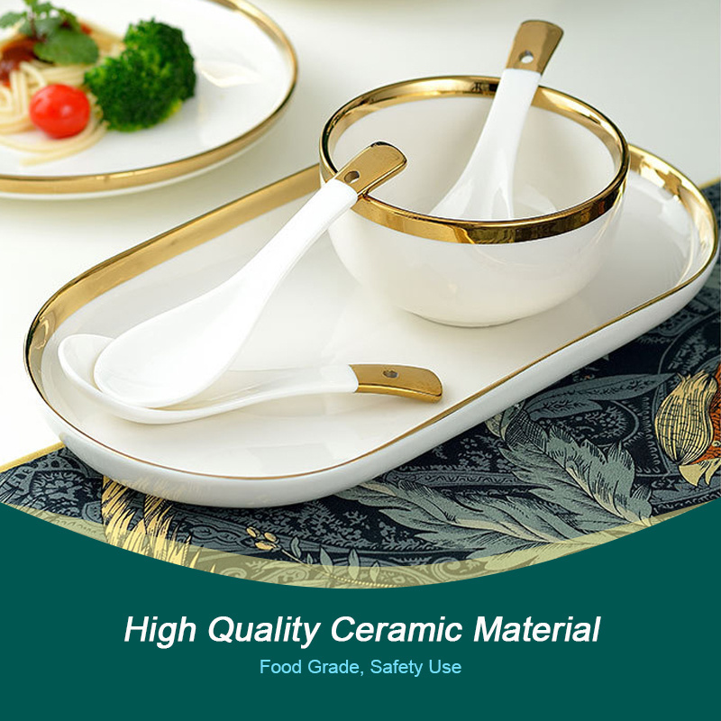 Restaurants Porcelain Dinner Set Nordic Luxury Tableware Ceramic Plates Sets Dinnerware Eco-friendly Stoneware Dinnerware Set