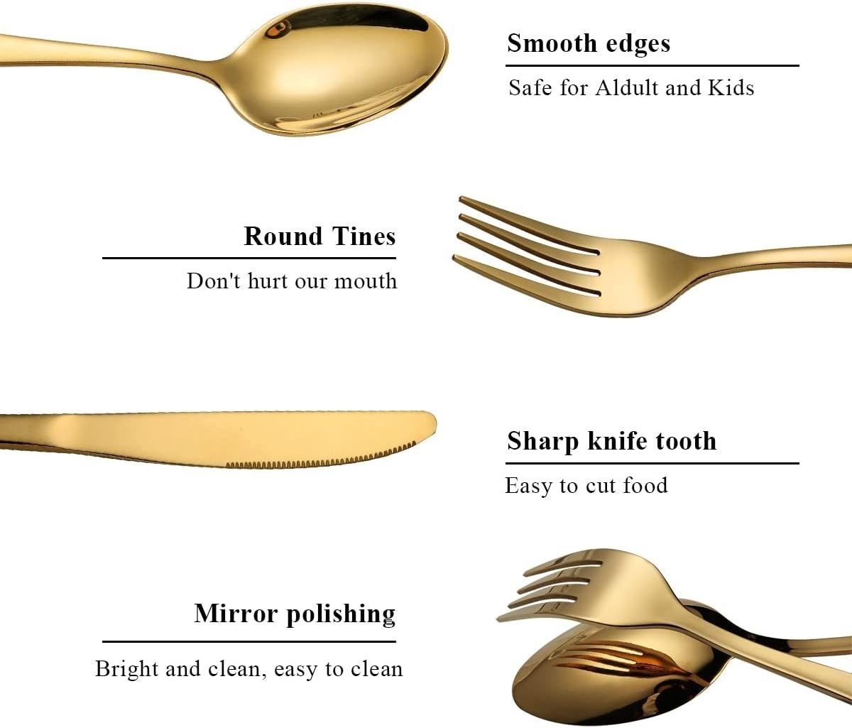 Fast Delivery Restaurant Hotel Gold Fork Set Cutlery Stainless Black Flatware Set Knife and Fork Spoon Gold Wedding Silverware